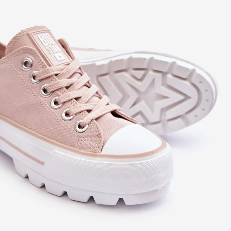 Fabric Platform Sneakers Big Star LL274151 Nude pink