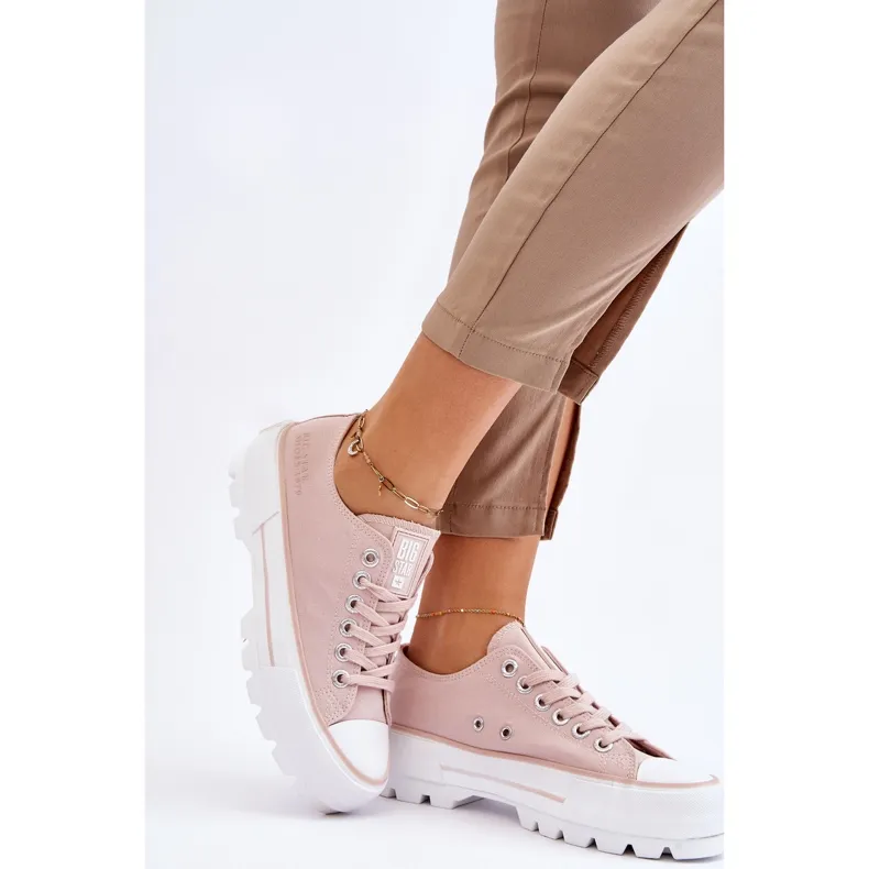 Fabric Platform Sneakers Big Star LL274151 Nude pink