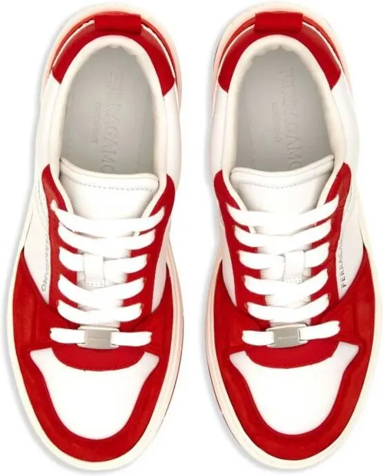 Ferragamo panelled leather sneakers Multicolour