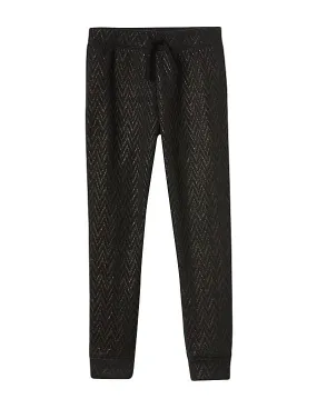 GAP Girls Black Shimmer Zig Zag Joggers