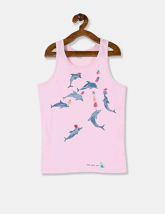 GAP Girls Pink Graphic Tank