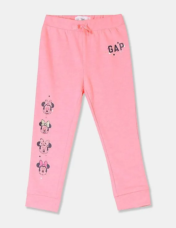 GAP Girls Pink Minnie Mouse Graphic Knit Joggers