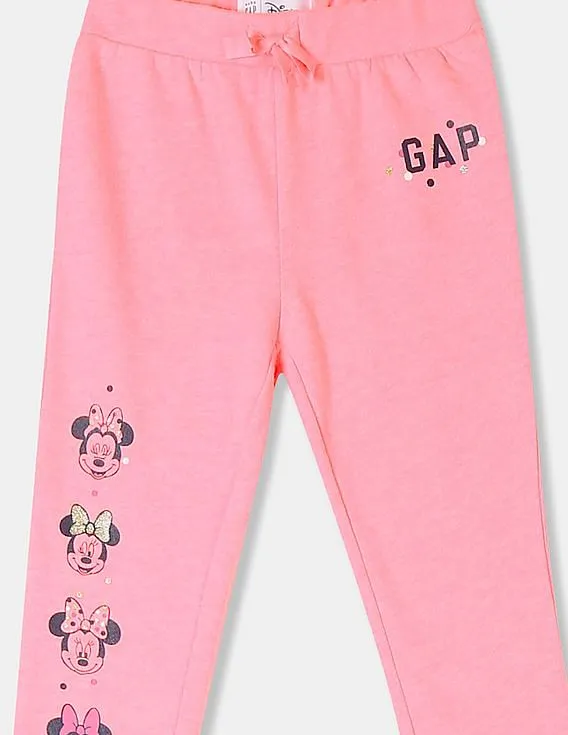 GAP Girls Pink Minnie Mouse Graphic Knit Joggers