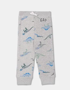 GAP Toddler Boy Grey Heathered Printed Knit Joggers