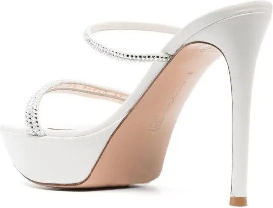 Gianvito Rossi Montecarlo crystal-embellished 130mm sandals White