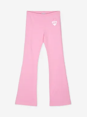 Girls Flared Logo Joggers in Pink