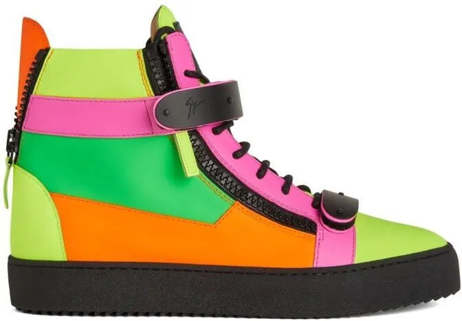 Giuseppe Zanotti Coby colour-block high-top sneakers Multicolour