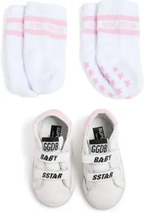 Golden Goose Kids Sstar colour-block sneakers (set of two) White