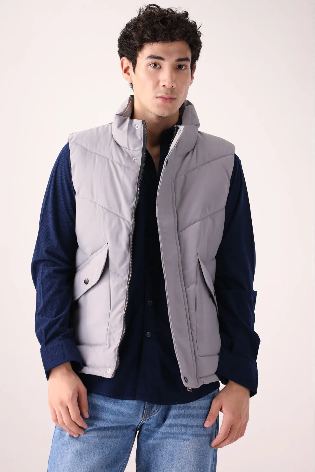 Gray Sleeveless jacket