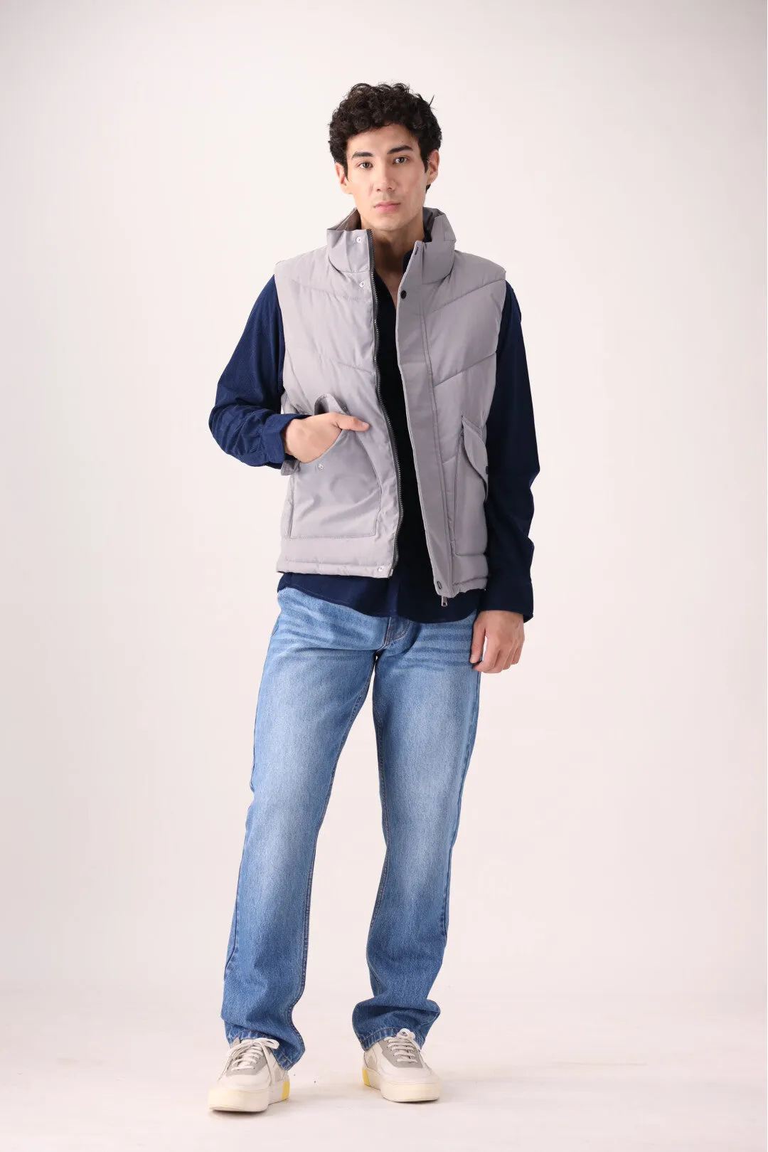 Gray Sleeveless jacket