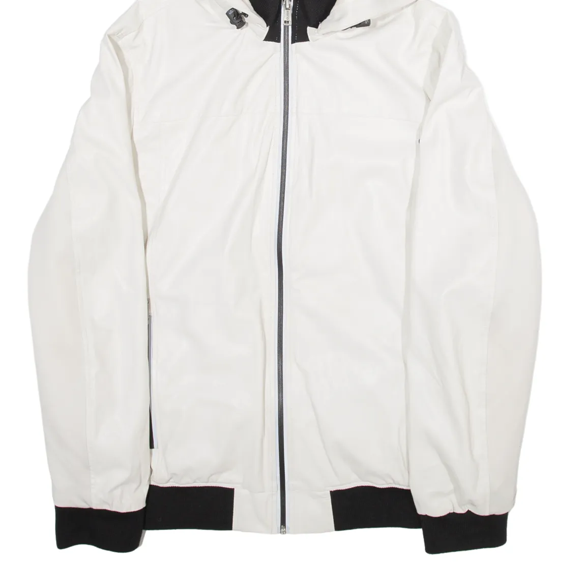 GUESS Womens Jacket White USA Hooded XL