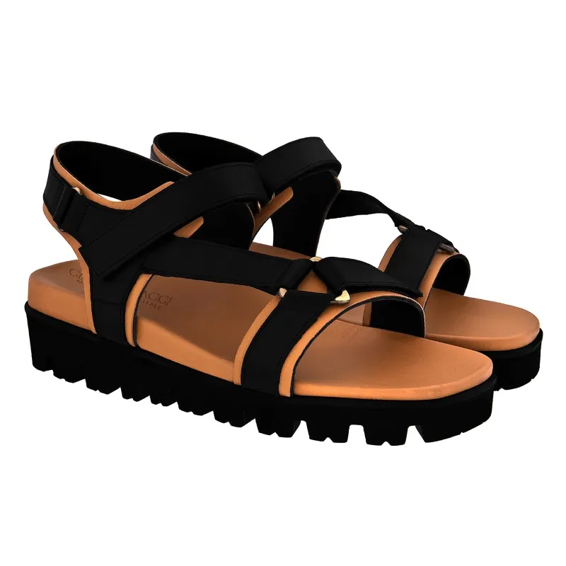 Guido Maggi Bora Bora Full Grain Sandals Black