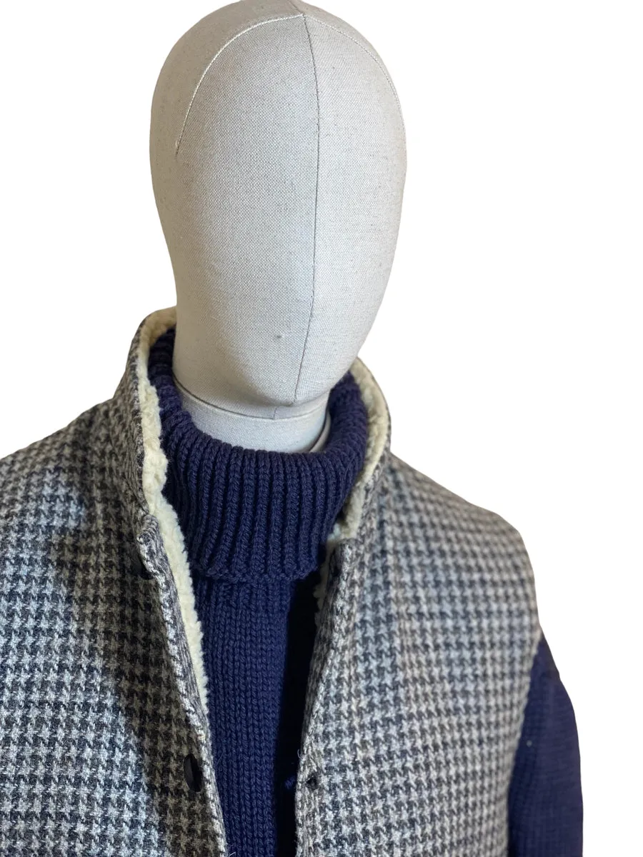 Harris Tweed Houndstooth fleece lined gilet - M/L