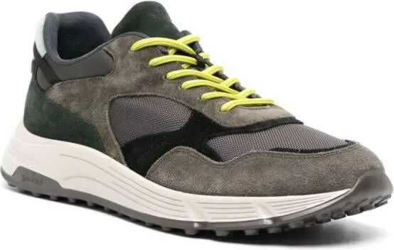 Hogan Hyperlight panelled suede sneakers Green