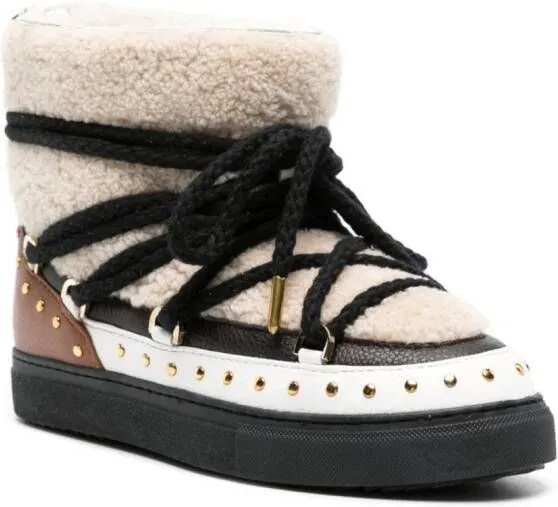 Inuikii Curly Rock stud-embellished sneakers Neutrals