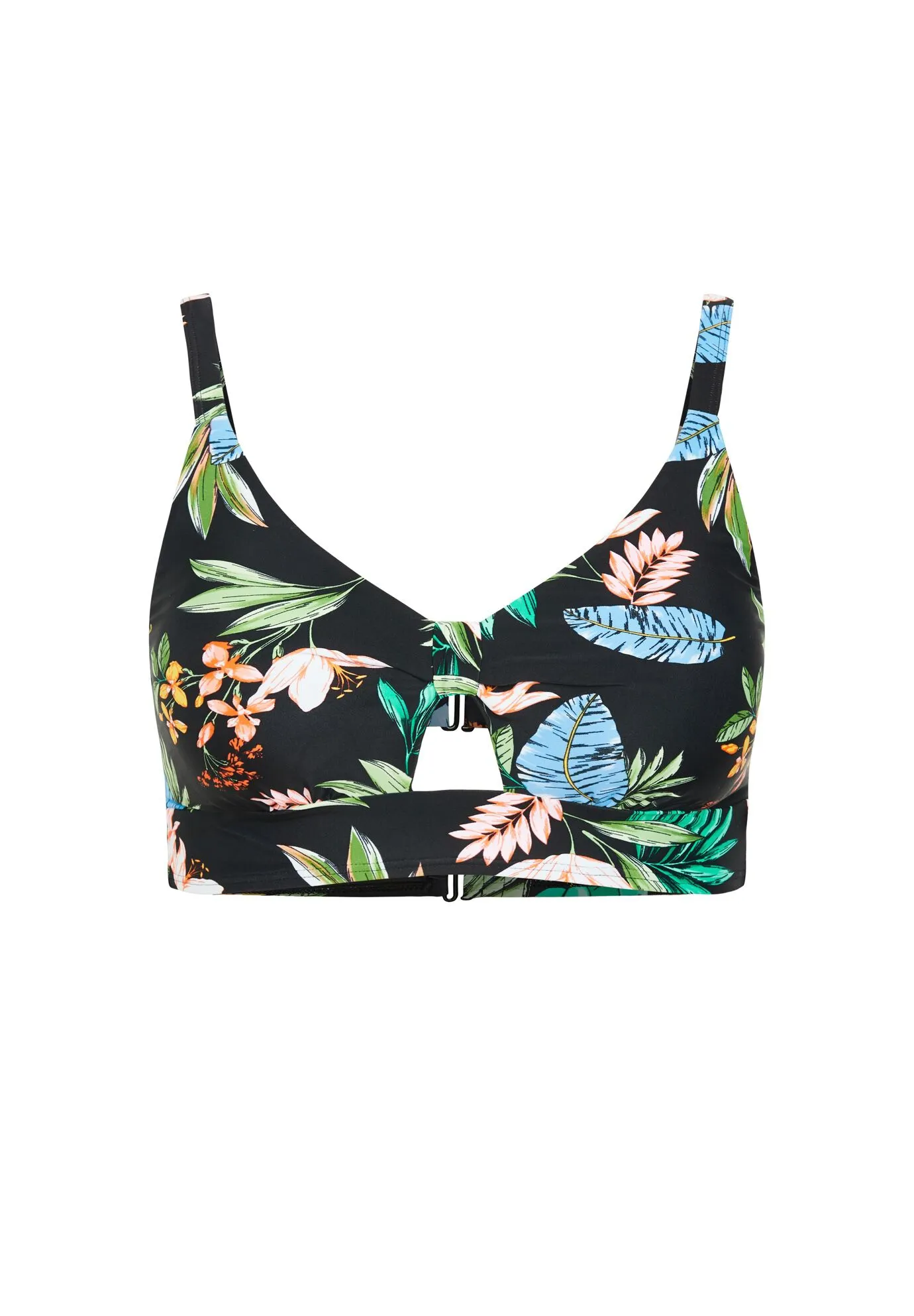 Izzy Print Bikini Top - tropical foliage