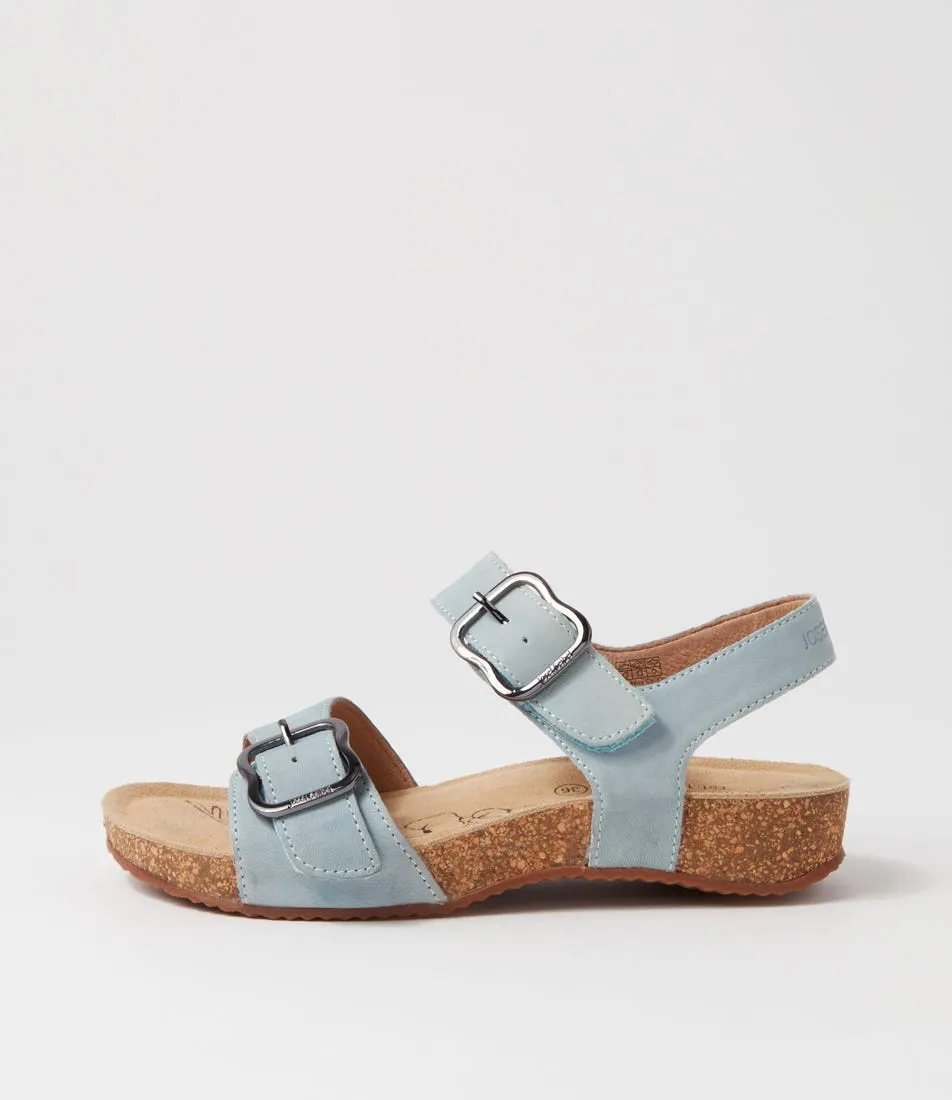 JOSEF SEIBEL Tonga 62 Sky Blue Leather Sandals