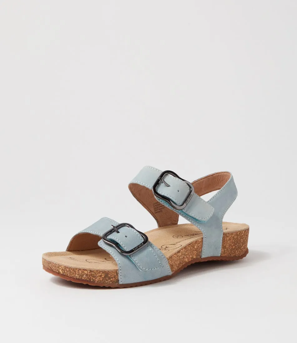 JOSEF SEIBEL Tonga 62 Sky Blue Leather Sandals