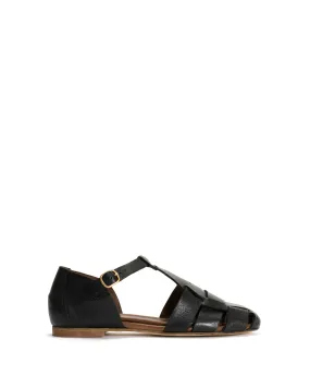 Lain flats Grained chevre goat Black