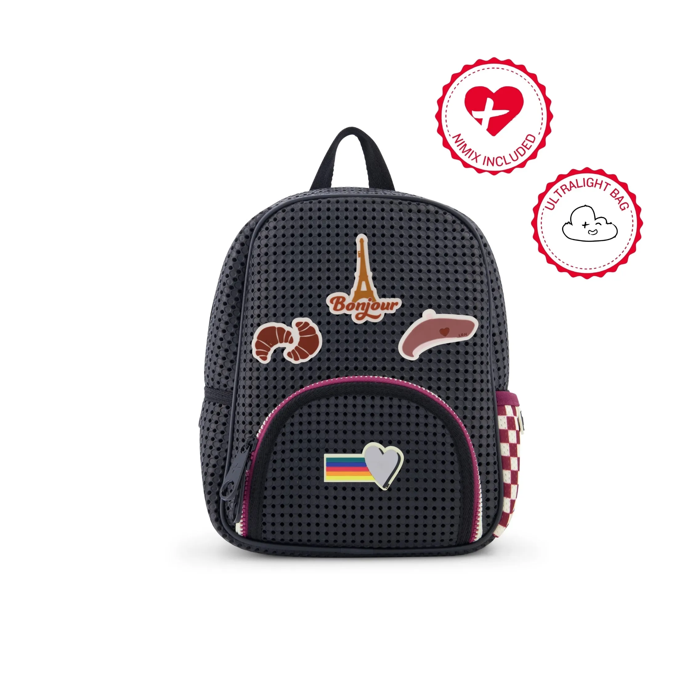 Little Starter Backpack Checkered Brick with Nimix Paris Set