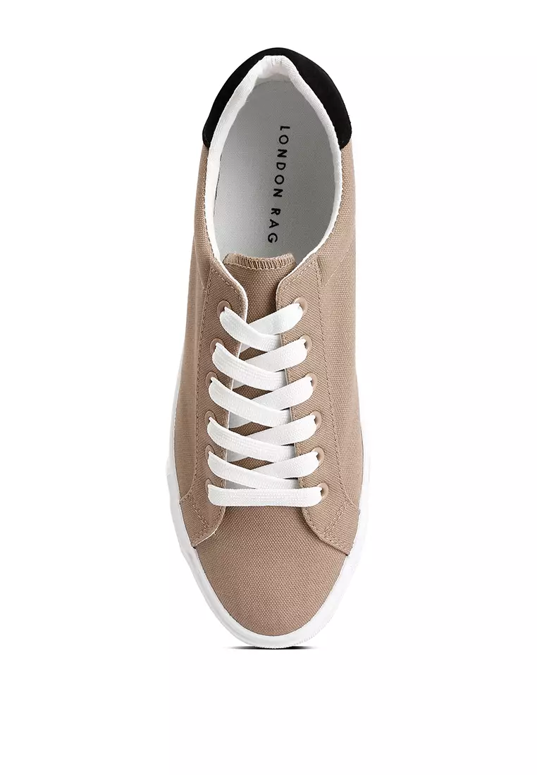 London Rag Khaki Casual Canvas Sneakers