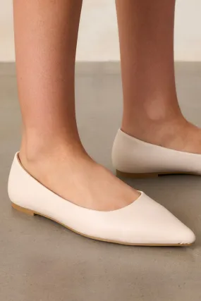 Look Impressed Ivory Pointed-Toe Ballet Flats