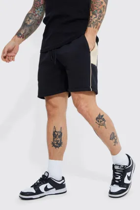 Loose Fit Short Length Piping Panel Short | boohooMAN UK