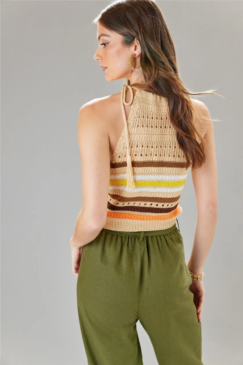 Lynlee Crochet Striped Tank Top