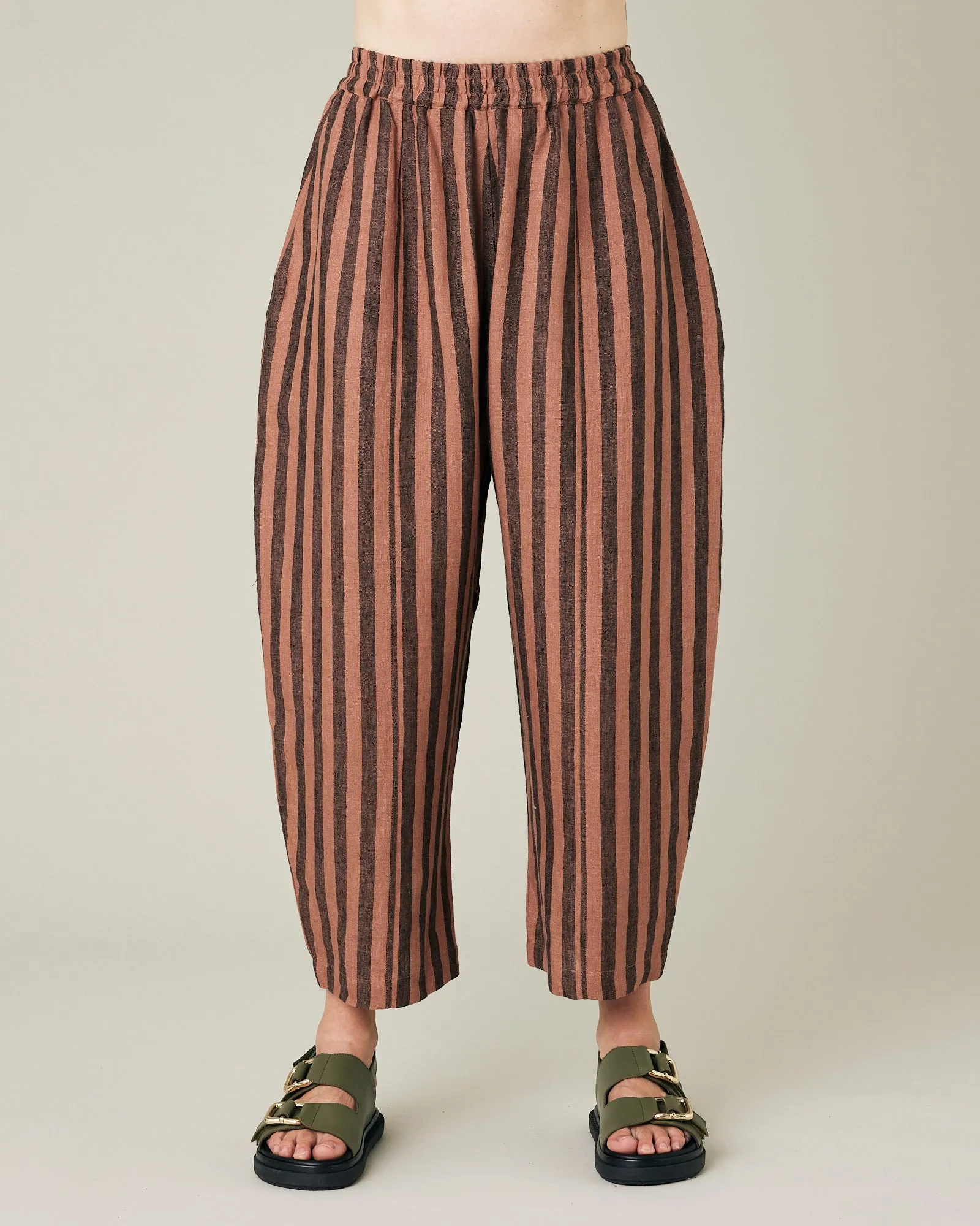 Mabel Biscuit Stripe Linen Trousers