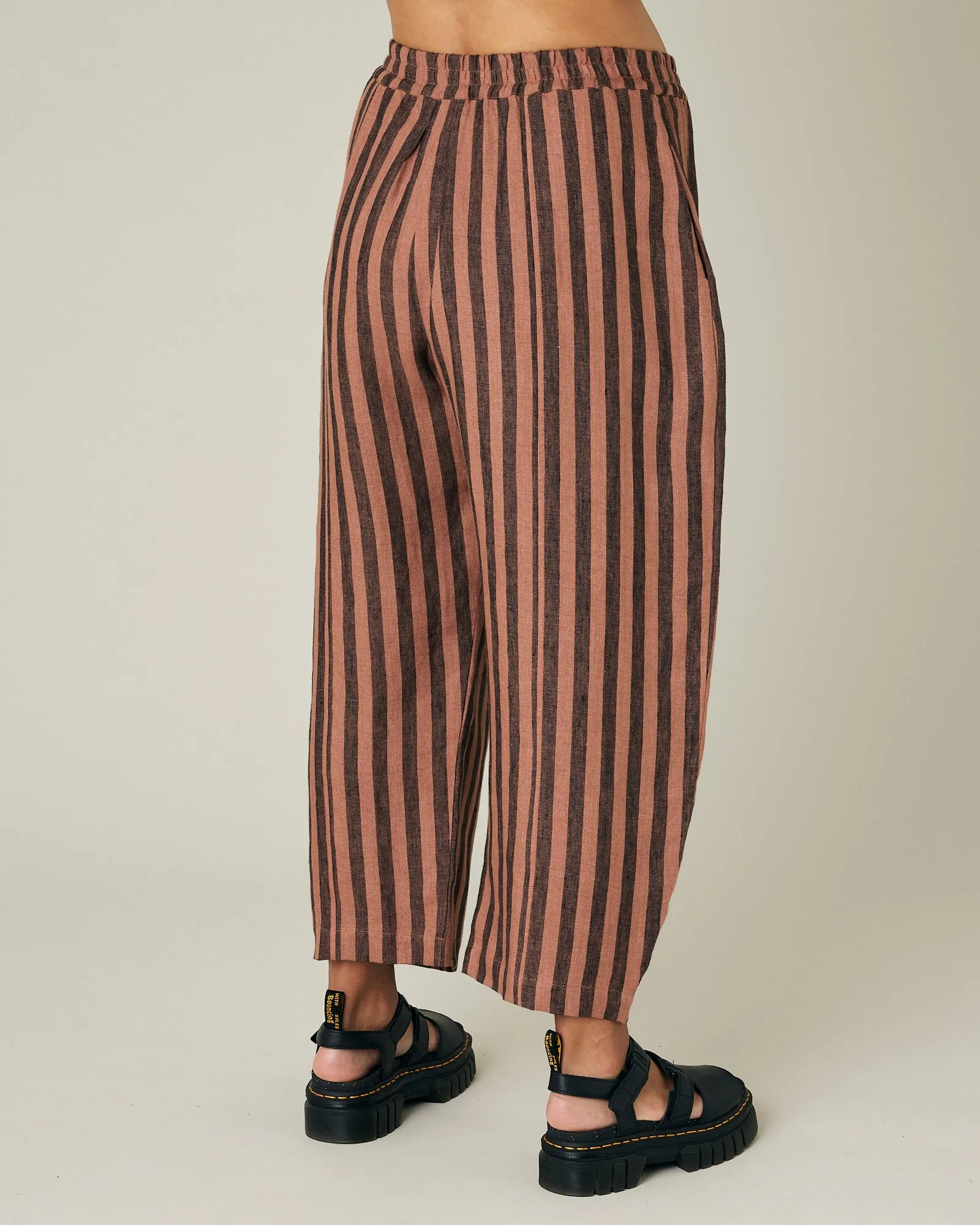 Mabel Biscuit Stripe Linen Trousers