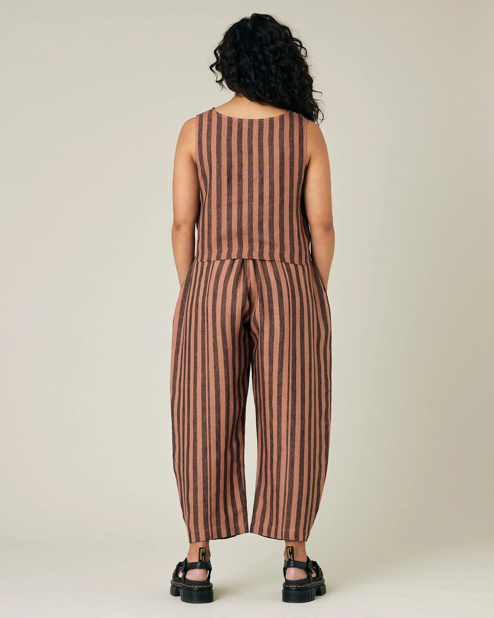 Mabel Biscuit Stripe Linen Trousers