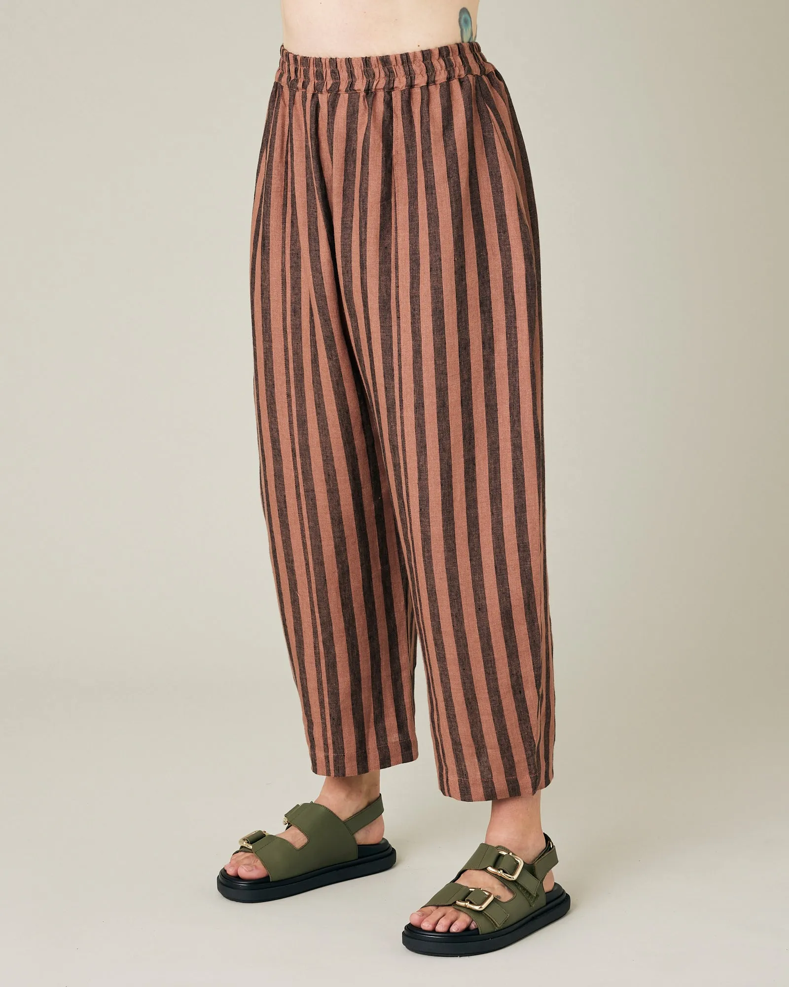 Mabel Biscuit Stripe Linen Trousers