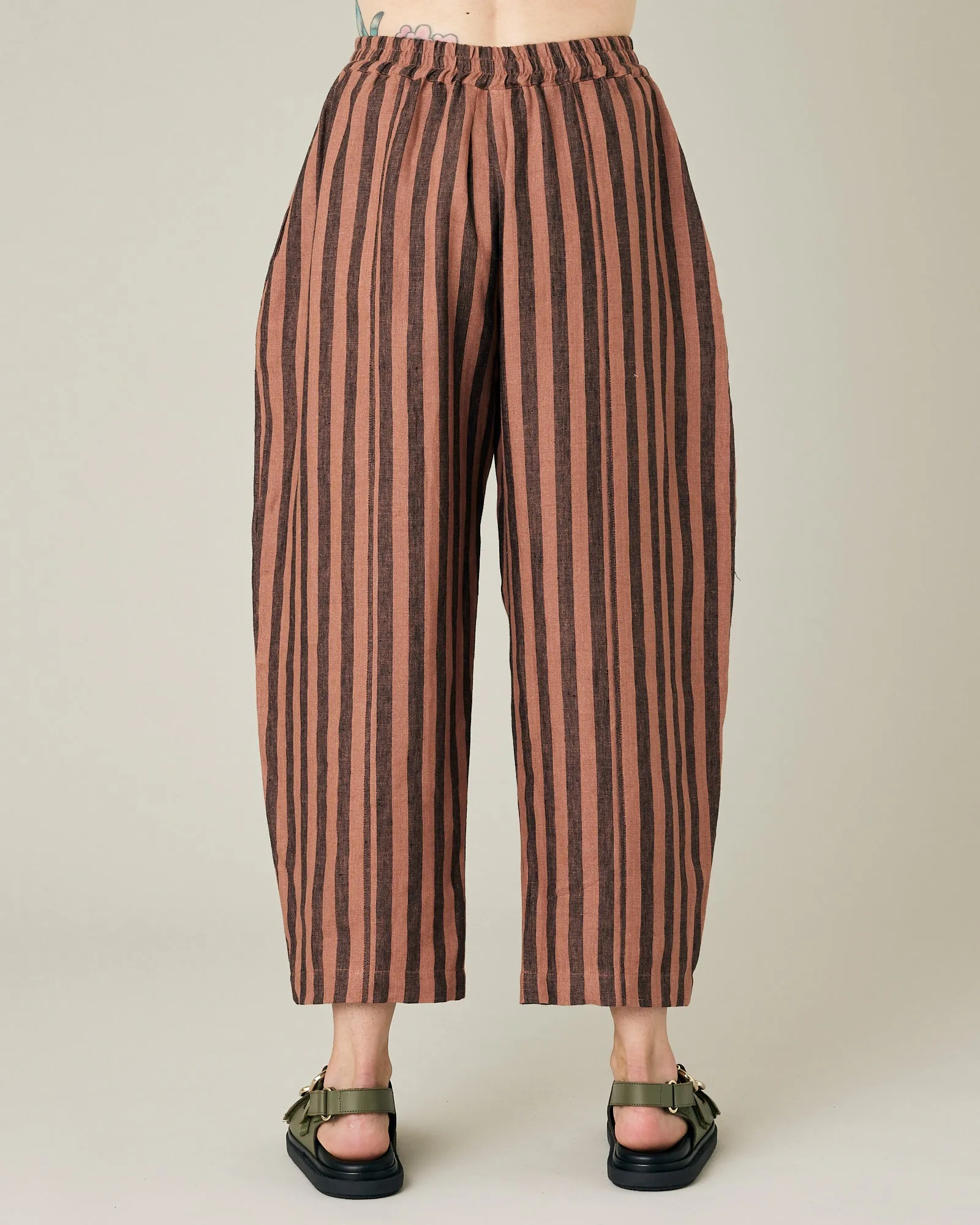 Mabel Biscuit Stripe Linen Trousers