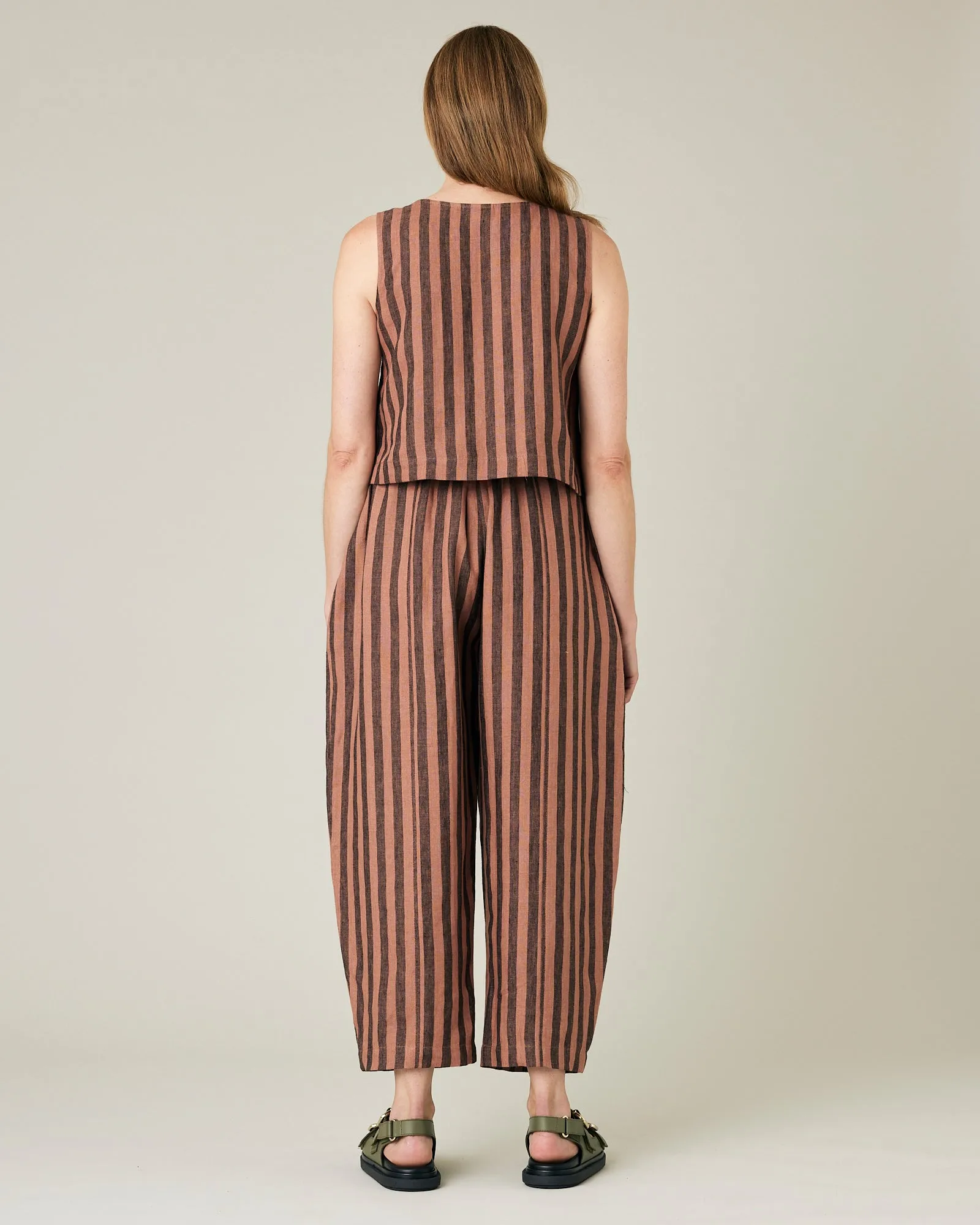 Mabel Biscuit Stripe Linen Trousers