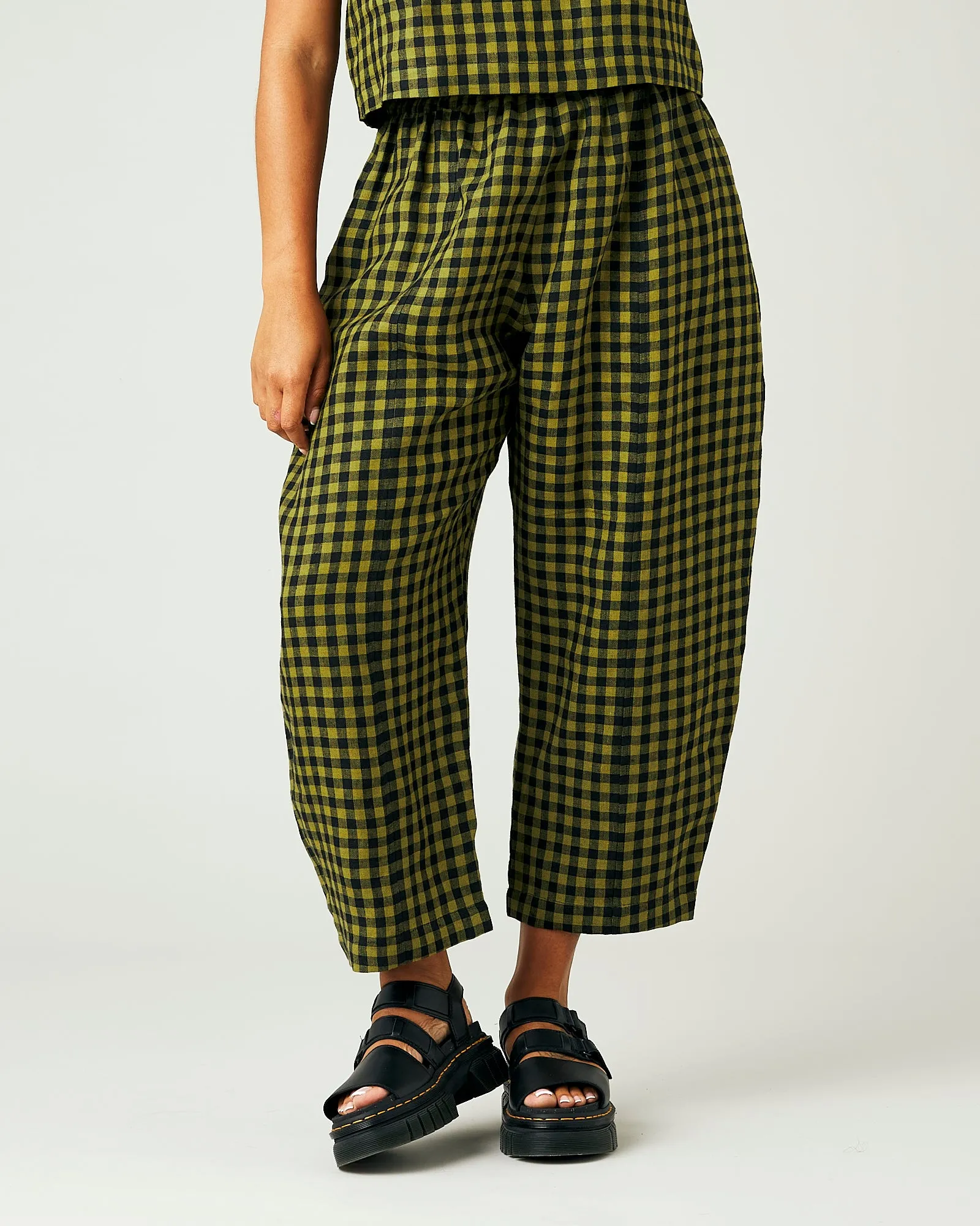 Mabel Green Gingham Linen Trousers