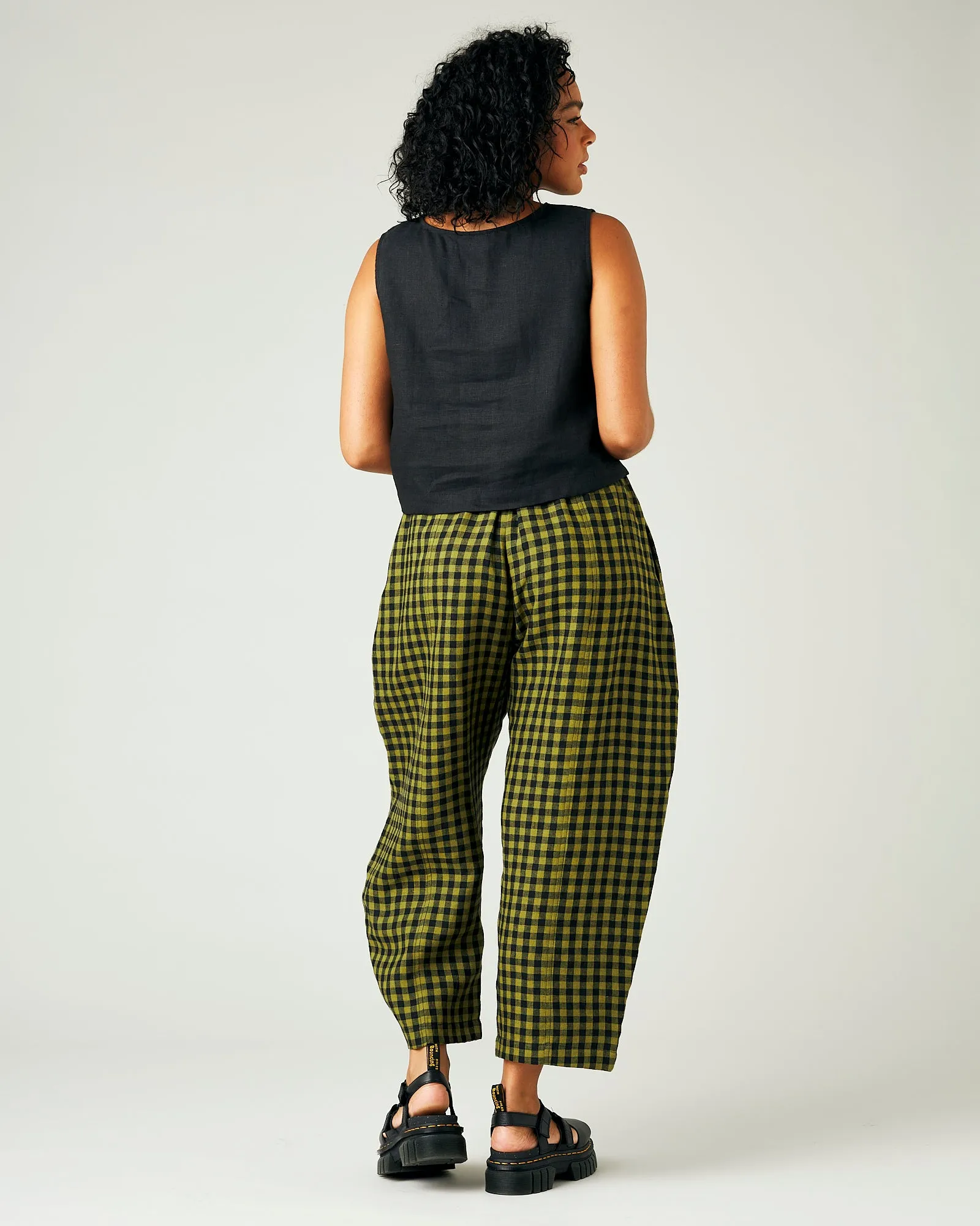 Mabel Green Gingham Linen Trousers