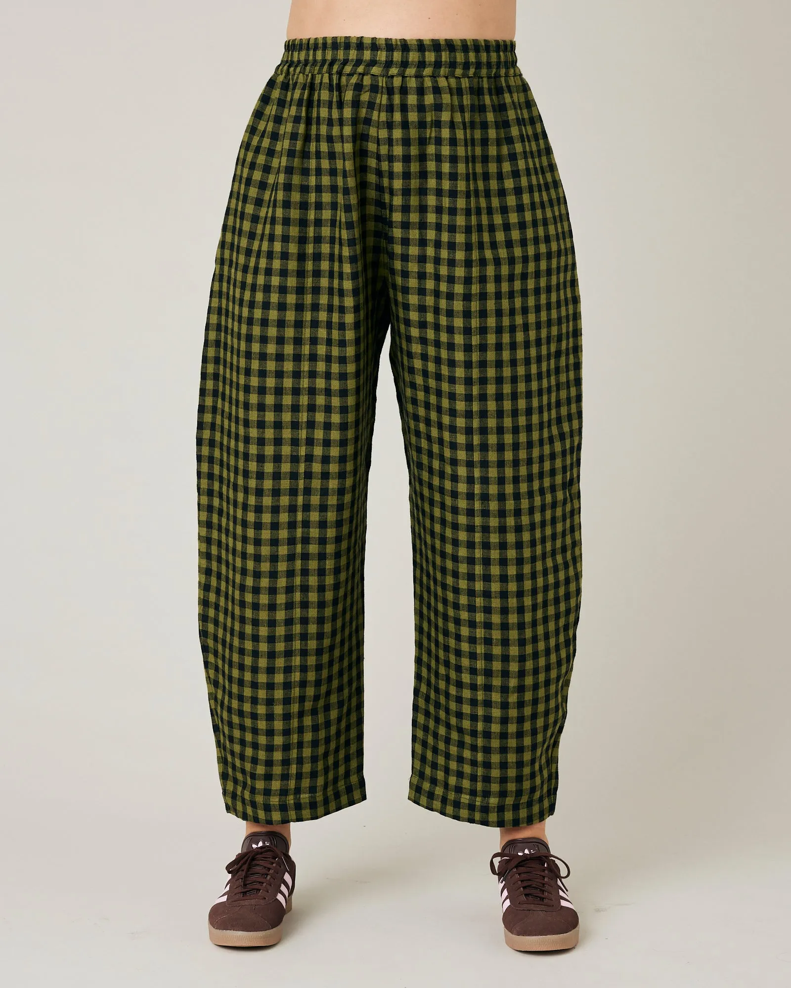 Mabel Green Gingham Linen Trousers