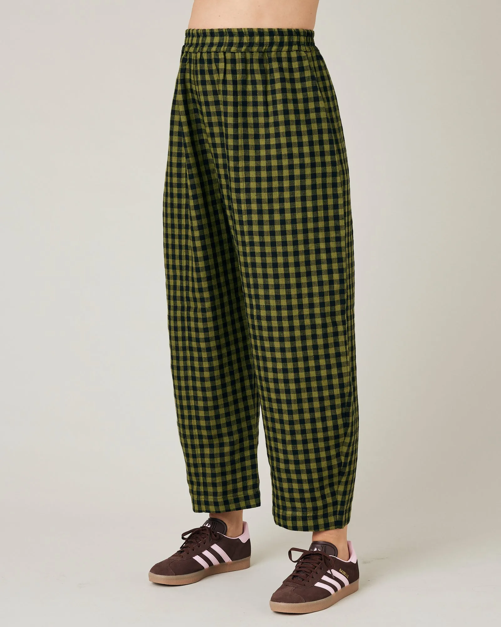 Mabel Green Gingham Linen Trousers