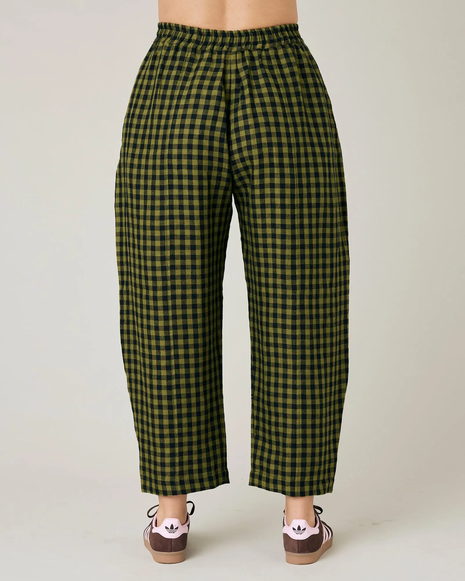 Mabel Green Gingham Linen Trousers