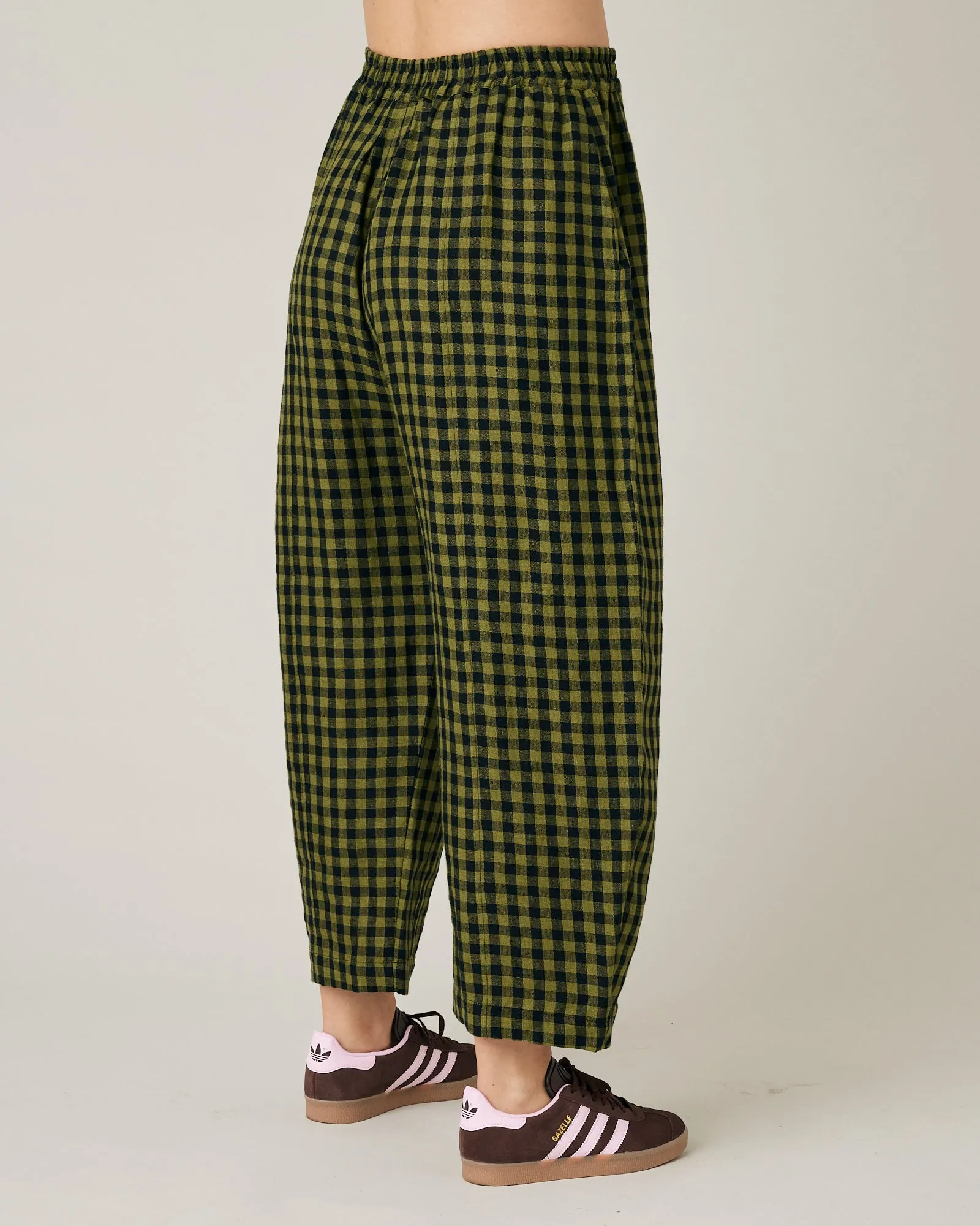 Mabel Green Gingham Linen Trousers