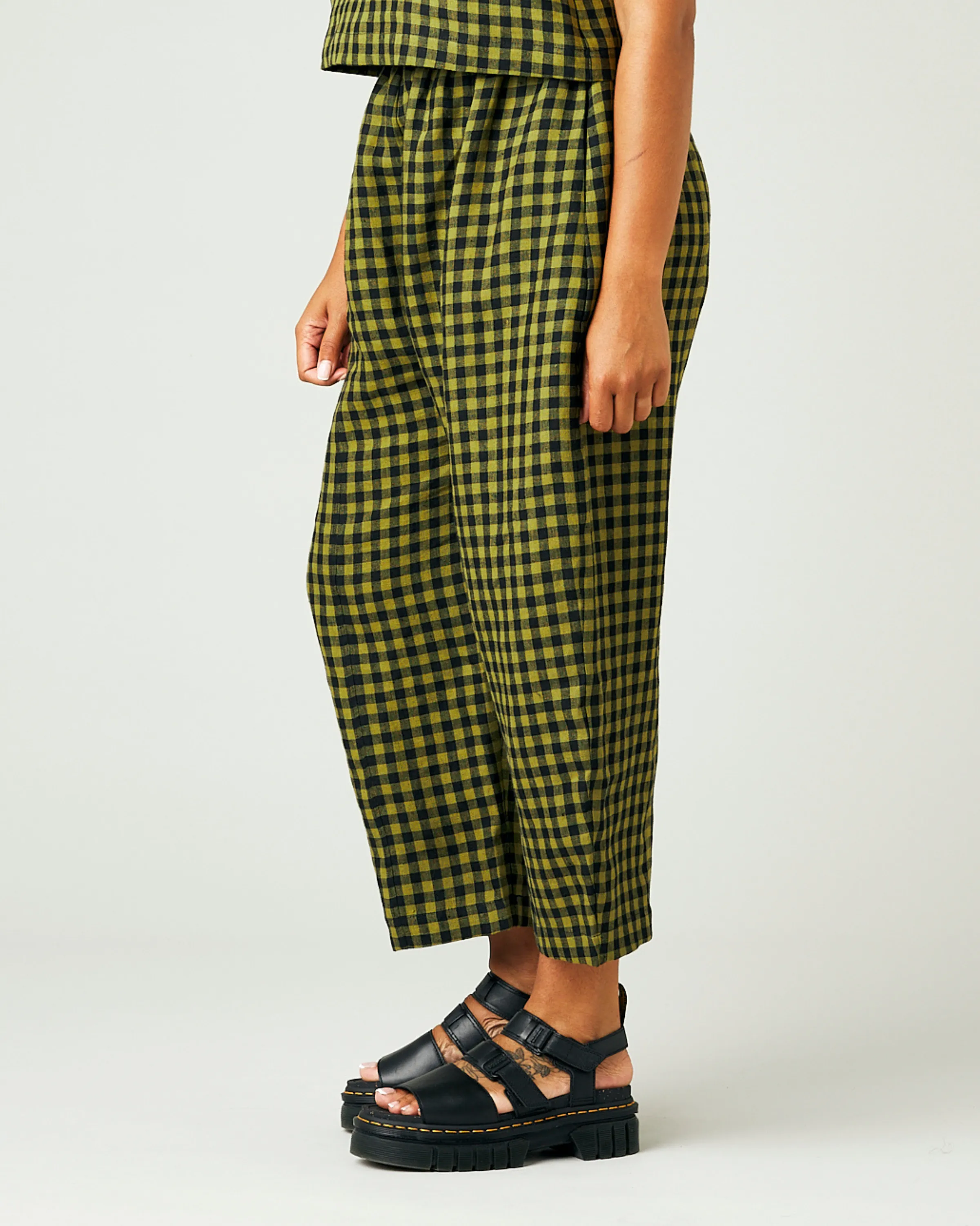 Mabel Green Gingham Linen Trousers