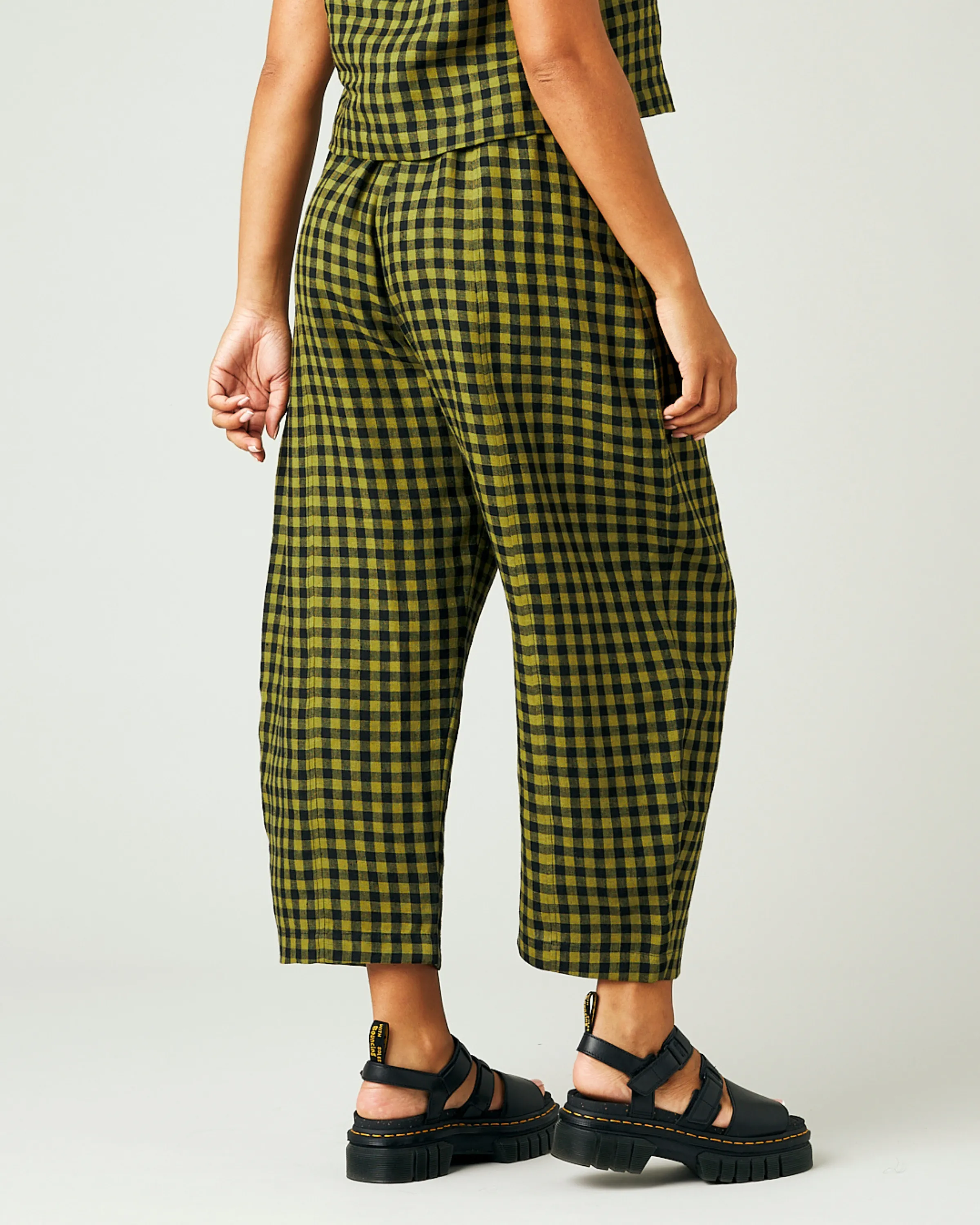 Mabel Green Gingham Linen Trousers