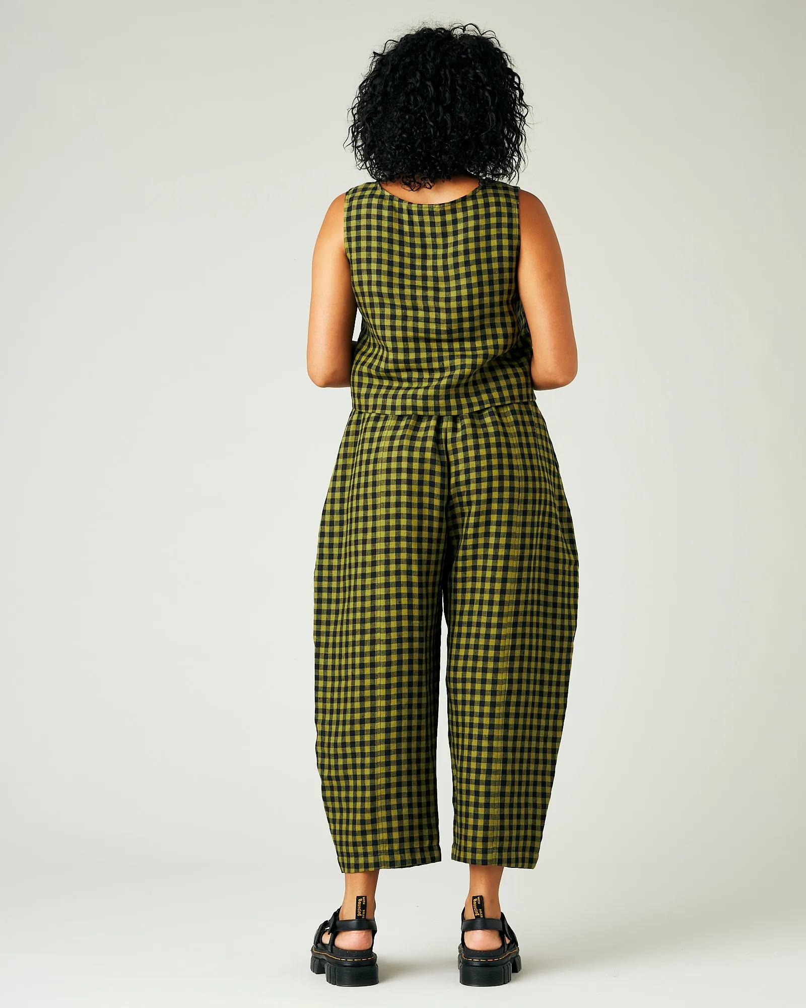 Mabel Green Gingham Linen Trousers