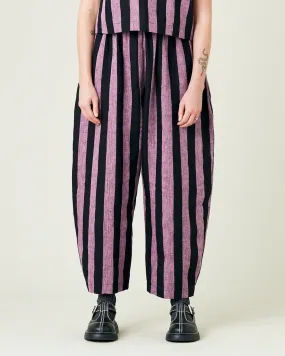 Mabel Pink & Black Stripe Linen Trousers