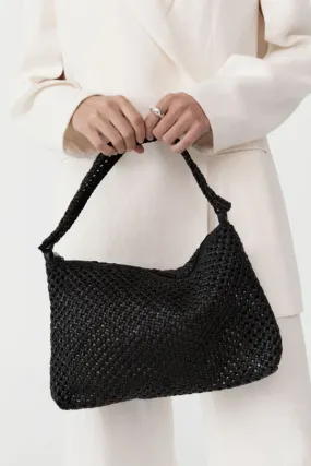 Macrame Shoulder Bag - Black