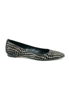 Manolo Blahnik Pony Hair Abstract Giraffe Print Flats, 40.5