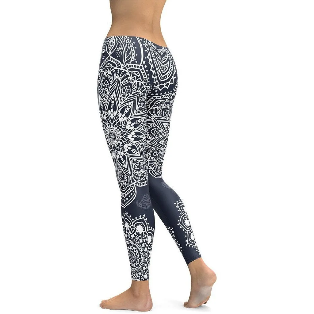 Mantra Leggings Navy Blue