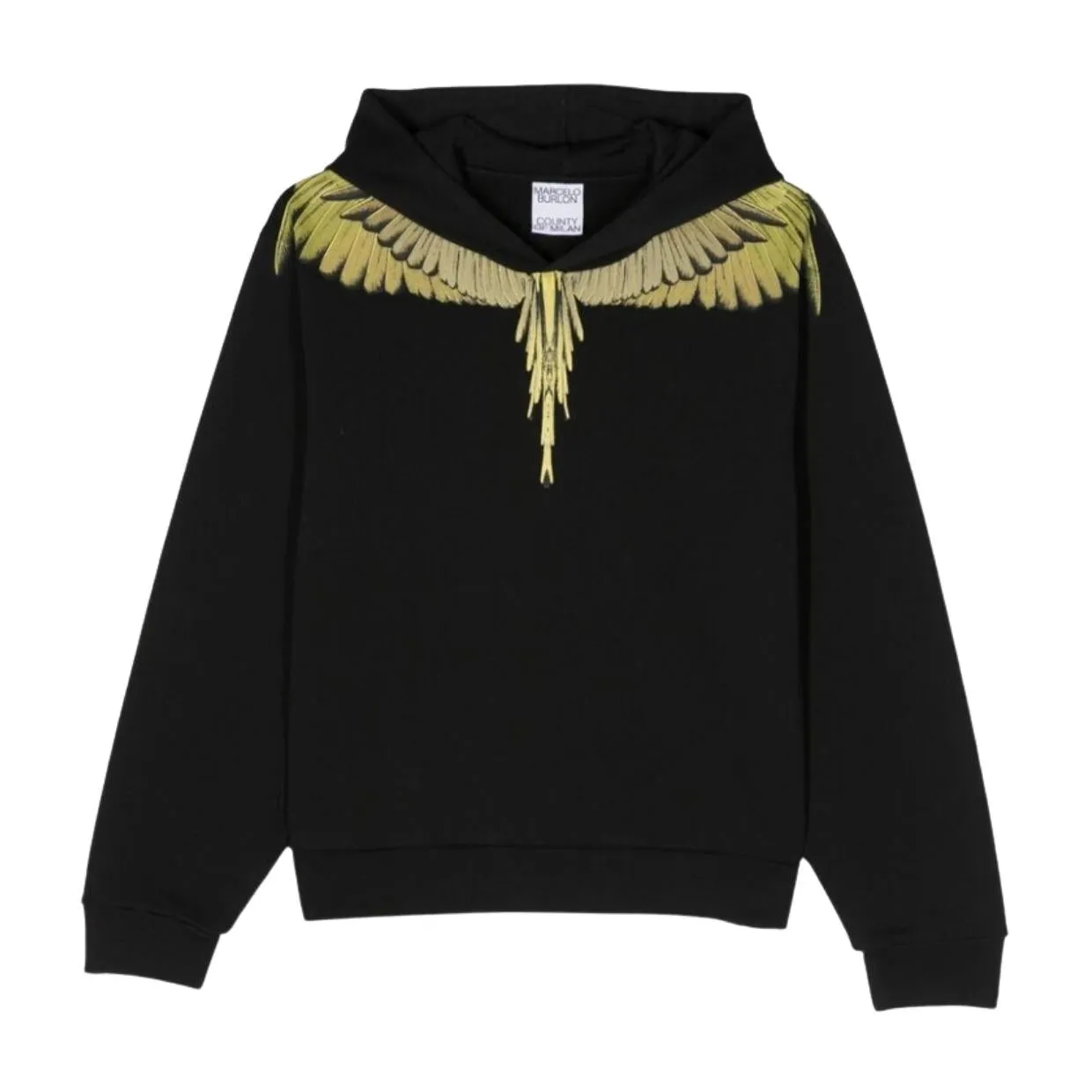 Marcelo Burlon Kids Icon Wings Black & Lime Hoodie