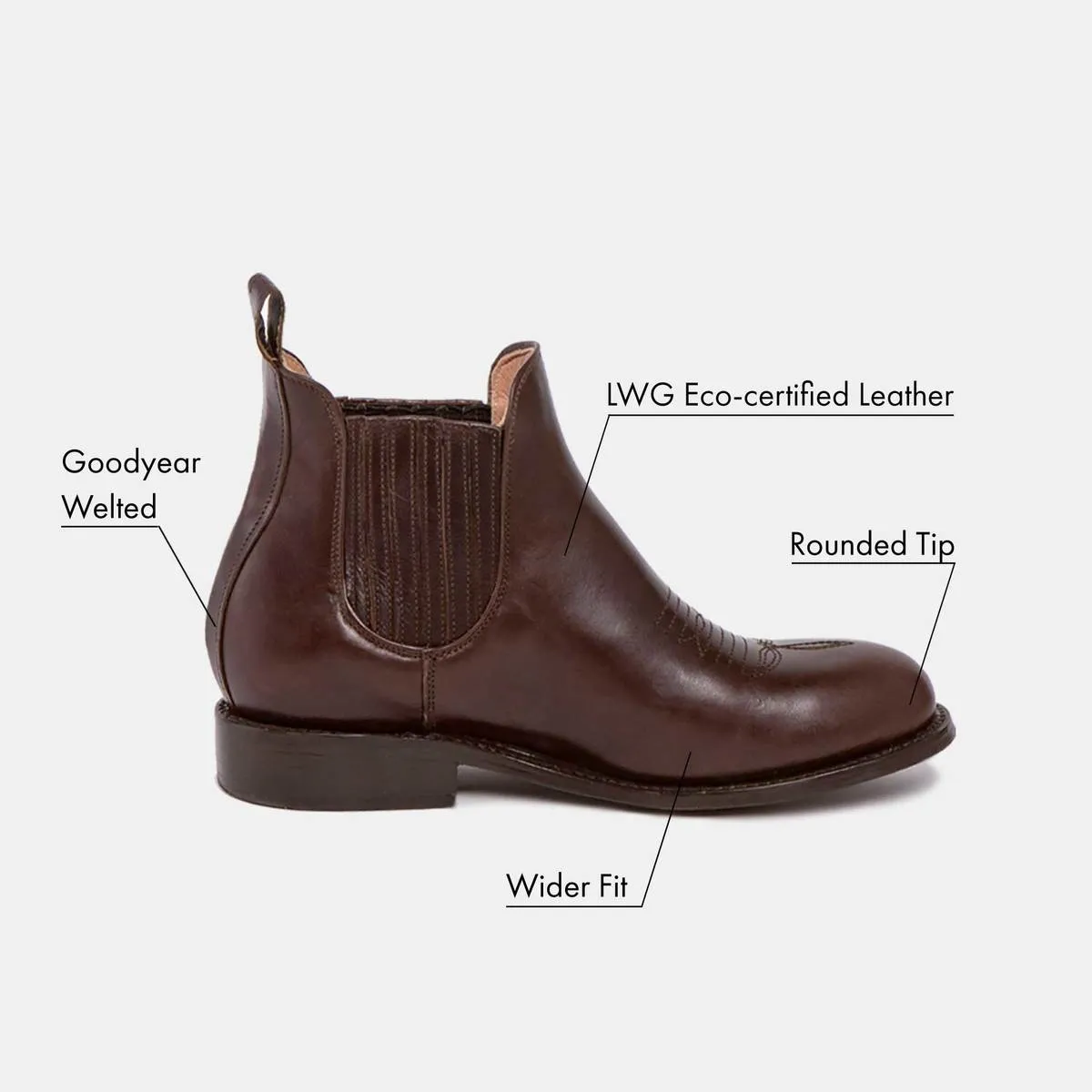 MARTHA Charro Boot - Chocolate