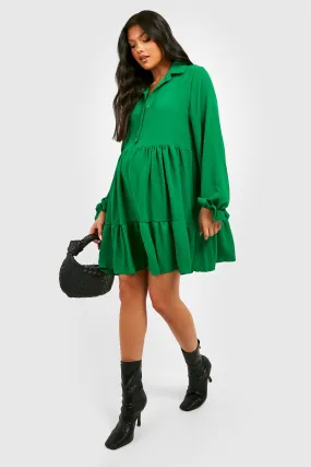 Maternity Crinkle Tiered Smock Dress